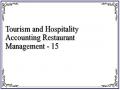 Tourism and Hospitality Accounting Restaurant Management - 15