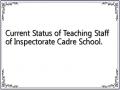 Current Status of Teaching Staff of Inspectorate Cadre School.