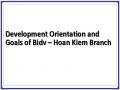 Development Orientation and Goals of Bidv – Hoan Kiem Branch