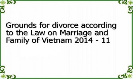 Grounds for divorce according to the Law on Marriage and Family of Vietnam 2014 - 11