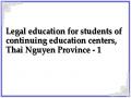 Legal education for students of continuing education centers, Thai Nguyen Province - 1