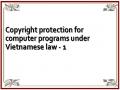 Copyright protection for computer programs under Vietnamese law - 1