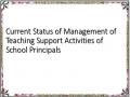 Current Status of Management of Teaching Support Activities of School Principals