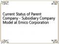 Current Status of Parent Company - Subsidiary Company Model at Emico Corporation