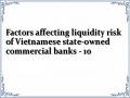 Factors affecting liquidity risk of Vietnamese state-owned commercial banks - 10