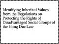 Identifying Inherited Values ​​from the Regulations on Protecting the Rights of Disadvantaged Social Groups of the Hong Duc Law