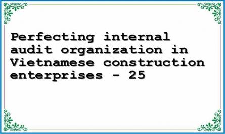 Perfecting internal audit organization in Vietnamese construction enterprises - 25
