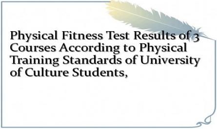 Physical Fitness Test Results of 3 Courses According to Physical Training Standards of University of Culture Students,