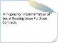 Principles for Implementation of Social Housing Lease Purchase Contracts