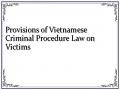 Provisions of Vietnamese Criminal Procedure Law on Victims