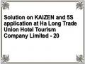 Solution on KAIZEN and 5S application at Ha Long Trade Union Hotel Tourism Company Limited - 20