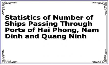 Statistics of Number of Ships Passing Through Ports of Hai Phong, Nam Dinh and Quang Ninh