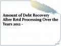 Amount of Debt Recovery After Rrtd Processing Over the Years 2012 -