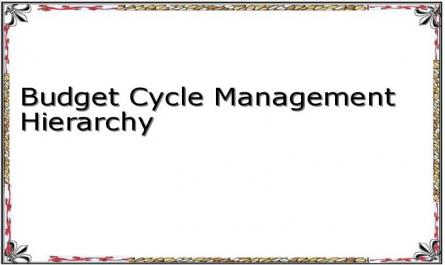 Budget Cycle Management Hierarchy