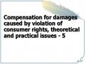 Compensation for damages caused by violation of consumer rights, theoretical and practical issues - 5