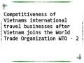 Competitiveness of Vietnams international travel businesses after Vietnam joins the World Trade Organization WTO - 2