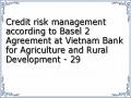 Credit risk management according to Basel 2 Agreement at Vietnam Bank for Agriculture and Rural Development - 29