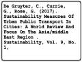 De Gruyter, C., Currie, G., Rose, G. (2017). Sustainability Measures Of Urban Public Transport In Cities: A World Review And Focus On The Asia/middle East Region . Sustainability, Vol. 9, No. 1,