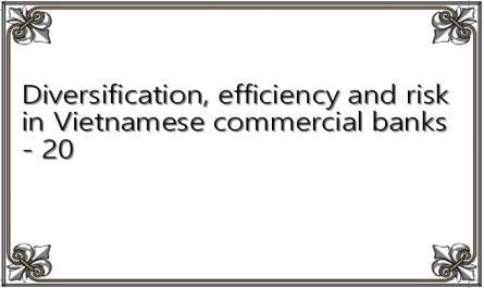 Diversification, efficiency and risk in Vietnamese commercial banks - 20