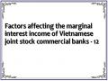 Factors affecting the marginal interest income of Vietnamese joint stock commercial banks - 12