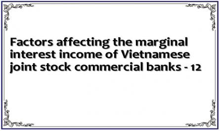 Factors affecting the marginal interest income of Vietnamese joint stock commercial banks - 12