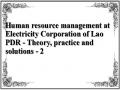 Human resource management at Electricity Corporation of Lao PDR - Theory, practice and solutions - 2