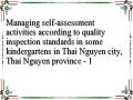 Managing self-assessment activities according to quality inspection standards in some kindergartens in Thai Nguyen city, Thai Nguyen province - 1
