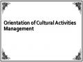 Orientation of Cultural Activities Management