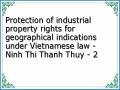 Protection of industrial property rights for geographical indications under Vietnamese law - Ninh Thi Thanh Thuy - 2
