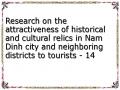 Research on the attractiveness of historical and cultural relics in Nam Dinh city and neighboring districts to tourists - 14