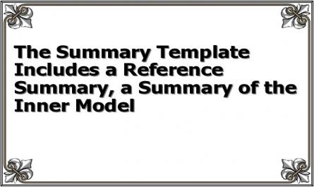 The Summary Template Includes a Reference Summary, a Summary of the Inner Model