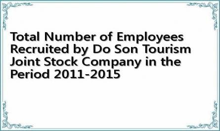 Total Number of Employees Recruited by Do Son Tourism Joint Stock Company in the Period 2011-2015