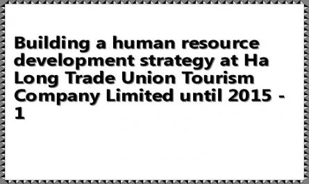 Building a human resource development strategy at Ha Long Trade Union Tourism Company Limited until 2015 - 1