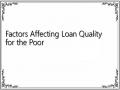 Factors Affecting Loan Quality for the Poor