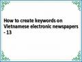 How to create keywords on Vietnamese electronic newspapers - 13