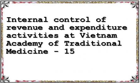 Internal control of revenue and expenditure activities at Vietnam Academy of Traditional Medicine - 15