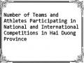Number of Teams and Athletes Participating in National and International Competitions in Hai Duong Province
