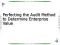 Perfecting the Audit Method to Determine Enterprise Value