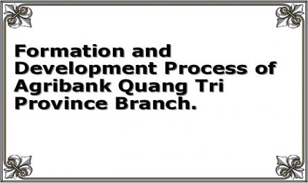 Formation and Development Process of Agribank Quang Tri Province Branch.
