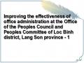 Improving the effectiveness of office administration at the Office of the Peoples Council and Peoples Committee of Loc Binh district, Lang Son province - 1
