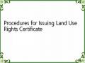 Procedures for Issuing Land Use Rights Certificate