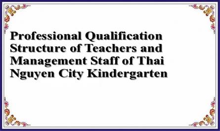Professional Qualification Structure of Teachers and Management Staff of Thai Nguyen City Kindergarten