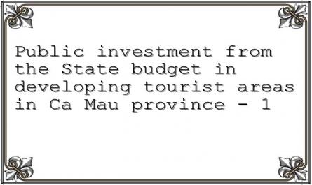 Public investment from the State budget in developing tourist areas in Ca Mau province - 1
