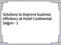 Solutions to improve business efficiency at Hotel Continental Saigon - 2