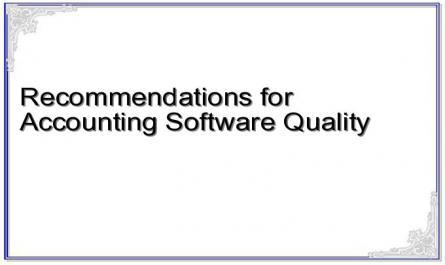 Recommendations for Accounting Software Quality