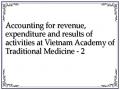 Accounting for revenue, expenditure and results of activities at Vietnam Academy of Traditional Medicine - 2
