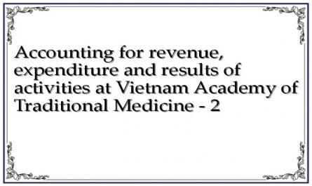 Accounting for revenue, expenditure and results of activities at Vietnam Academy of Traditional Medicine - 2