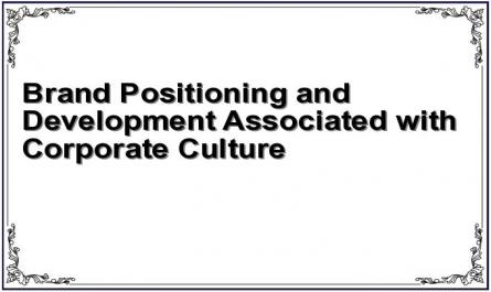 Brand Positioning and Development Associated with Corporate Culture