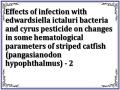 Effects of infection with edwardsiella ictaluri bacteria and cyrus pesticide on changes in some hematological parameters of striped catfish (pangasianodon hypophthalmus) - 2
