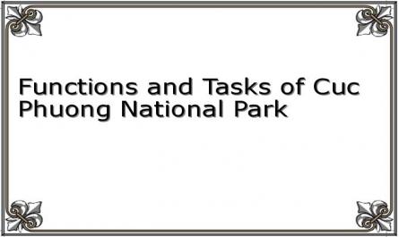 Functions and Tasks of Cuc Phuong National Park